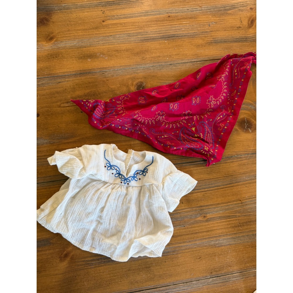American Girl Julie Meet Peasant top & Calico Dress Scarf